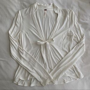 Free People v-neck tie front blouse